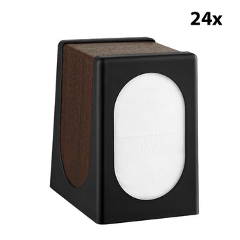 Masaüstü Peçete Dispenseri - 24 Adet - Siyah/Kahverengi